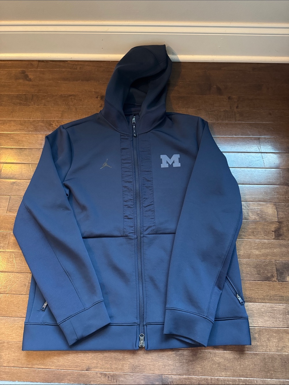 Nike Navy Hooded Full-Zip Jacket with Michigan Logo